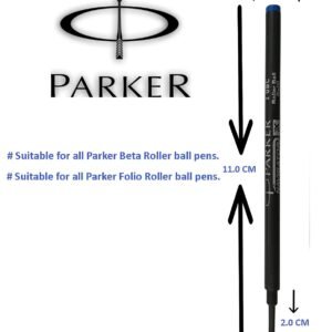 Alternative view of Parker Navigator X Beta and Folio Roller Ball Pen Blue and Black Refill-1+1