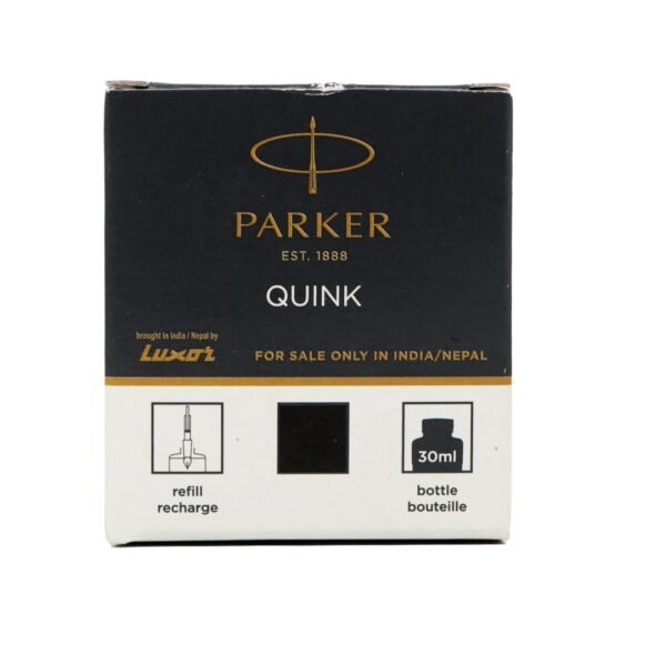 Parker Quink Ink Bottle | Black Ink – 30ml | Fountain Pen Ink | Smooth Flow, Quick-Drying | Suitable for All Parker Fountain Pens - Image 3