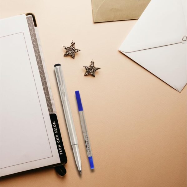 Parker Roller Ball Refill| Blue Ink Color| Medium Tip| Smudge Free Writing Experience | Precision Writing - Image 4
