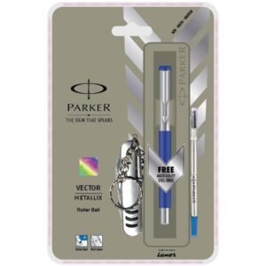 Parker Vector Mettalix CT Roller Ball Pen (Blue) + Swiss Knife