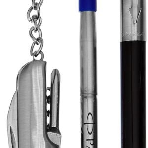 Parker Vector Mettalix Roller Ball Pen (Black) with Blue Ink