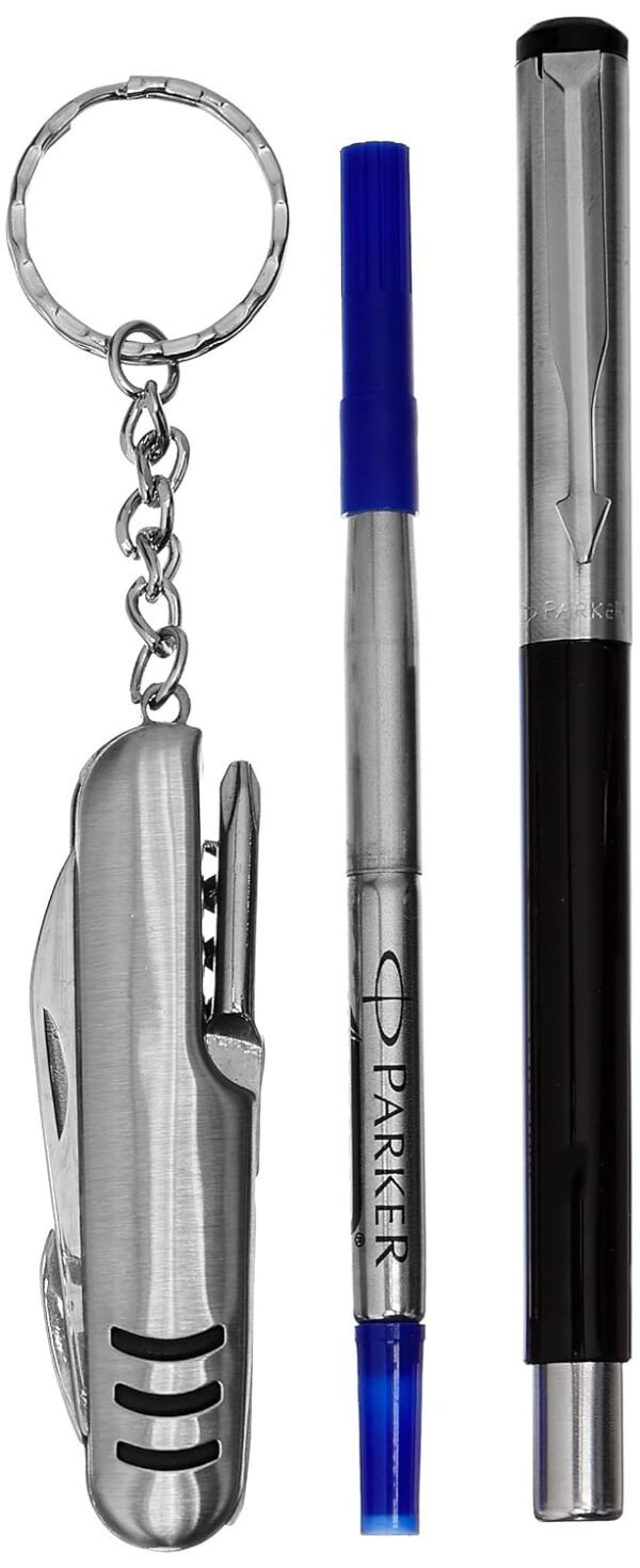 Parker Vector Mettalix Roller Ball Pen (Black) with Blue Ink