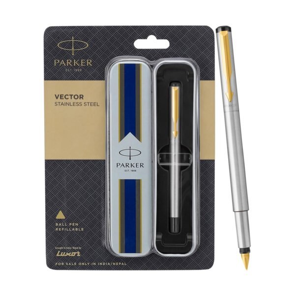 Parker Vector Stainless Steel GT Fountain Pen - Image 2