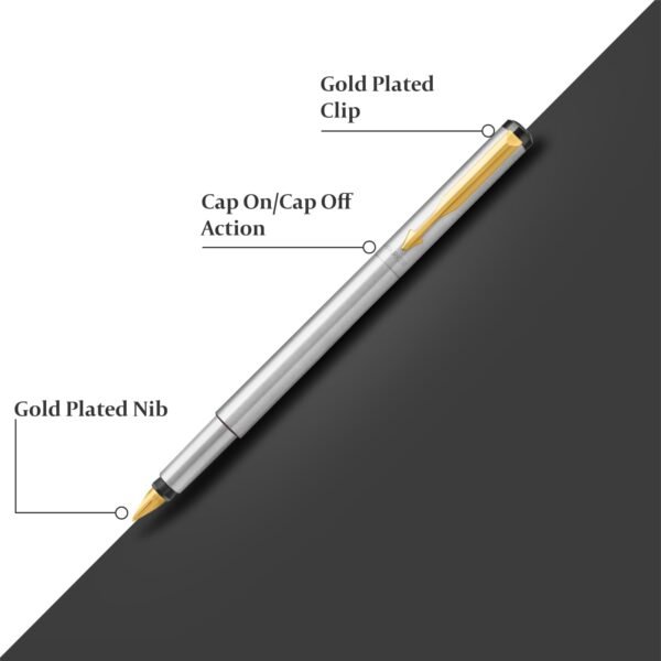 Parker Vector Stainless Steel GT Fountain Pen - Image 7