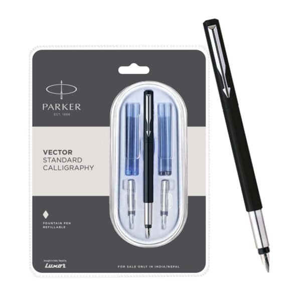 Parker Vector Standard Calligraphy CT Fountain Pen (Black), 1 Count (Pack of 1) (9000017373) - Image 4