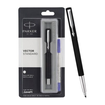 Parker Vector Standard Chrome Trim Roller Ball Pen| Black B…
