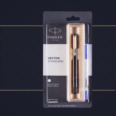 Parker Vector Standard Gold Trim Roller Ball Pen | Ink Colo…