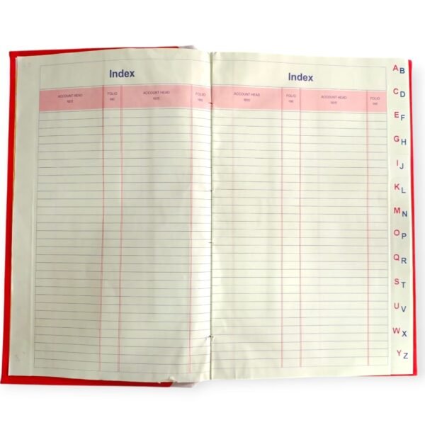 Puja Red Cloth Binding Ledger Register – 33x21 cm | Ledger Book | Hard Cover | Office Use - Image 3