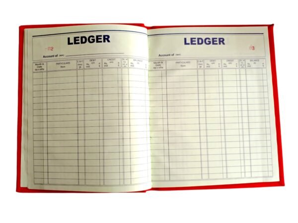 Puja Red Cloth Binding Hardbound Ledger Copy – Ledger 21x17 cm | Durable Accounting | Office Use