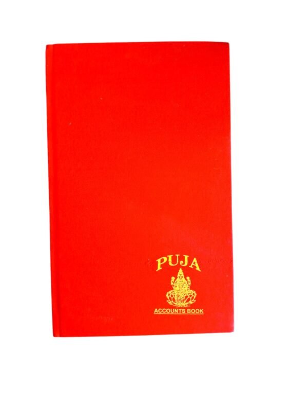 Puja Red Cloth Binding Ledger Register – 33x21 cm | Ledger Book | Hard Cover | Office Use - Image 2