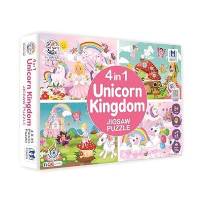 RATNA'S 4 in 1 Unicorn Kingdom Jigsaw Puzzle for Kids|A Per…