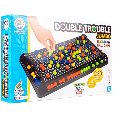 Ratnas Double Trouble Jumbo Colourful Rainbow Ball Matching Candy Crush Board Game for 2 to 4 Players Family Game