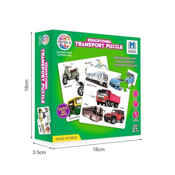 Ratna's Educational Transport Jigsaw Puzzle for Kids to Enhance Their Knowledge About Different Transport Vehicles This is a 8-10-12-14 Pieces Puzzle - Image 8