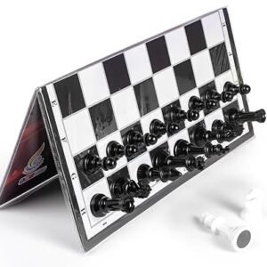 Alternative view of Ratna's Expert Magnetic Chess Senior Foldable Magnetic Chess Board Set with Magnetic Pieces for Kids and Adults (13x13 Inches, Black & White Board)