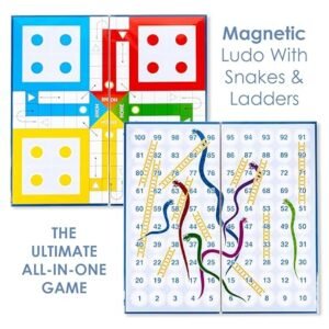 Alternative view of Ratna's Magnetic Snakes and Ladders with Ludo Board Game for Kids and Family Fun