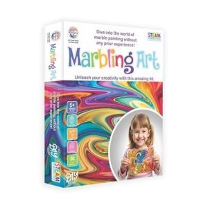 RATNA'S Marbling Art & Craft Magic Paint Kit, Water Marbling Kit for Kids, Craft Kits & Supplies, STEAM Powered DIY Creative Activity Toys for 5+ Year Old