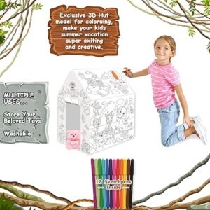 Alternative view of Ratna's My Colouring Hut Jungle Theme (36 x 29 x 40 cm) DIY for Kids 3+Years