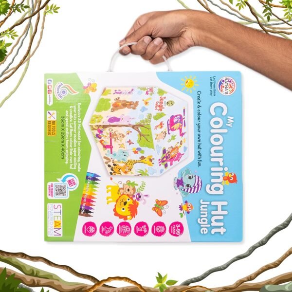 Ratna's My Colouring Hut Jungle Theme (36 x 29 x 40 cm) DIY for Kids 3+Years - Image 8