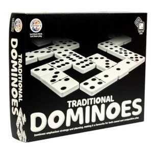 RATNA'S Traditional Dominoes Dot Game Blocks, Classic 28 Tiles, Match and Fun Table Top Game for Kids & Adults