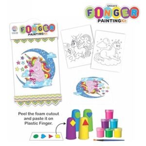 Alternative view of RATNA'S Unicorn Finger Painting Kit Non Toxic Colours with Plastic Fingers & Printed Sheets for Mess Free Exprience for Kids and Toddlers