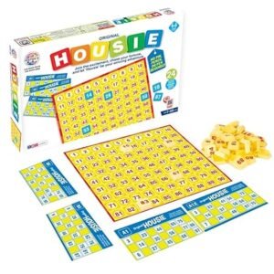 RATNA'S Original Housie Game Set with 24 Reusable Tickets, Tambola Party Games for Kids & Adults