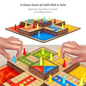 Alternative view of Toysbox Junior 3D Ludo Board Game, 2-4 Players, Wooden MDF Material, Family Games for Adults and Kids