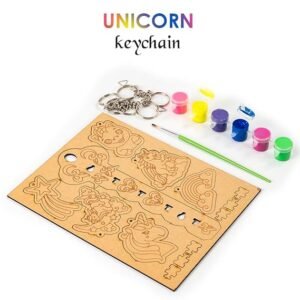 Alternative view of RATNA'S Unicorn Keychain Making DIY Kit Along with Key Chain Holder - Wooden MDF Cut Out Art & Craft Make Yourself Activity Kit for Kids Ages 5+ Years