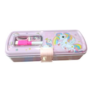 Alternative view of Unicorn Magic Steel Multi-Utility Pencil Box with Whiteboard & Stationery Set