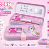 Unicorn Magic Steel Multi-Utility Pencil Box with Whiteboard & Stationery Set